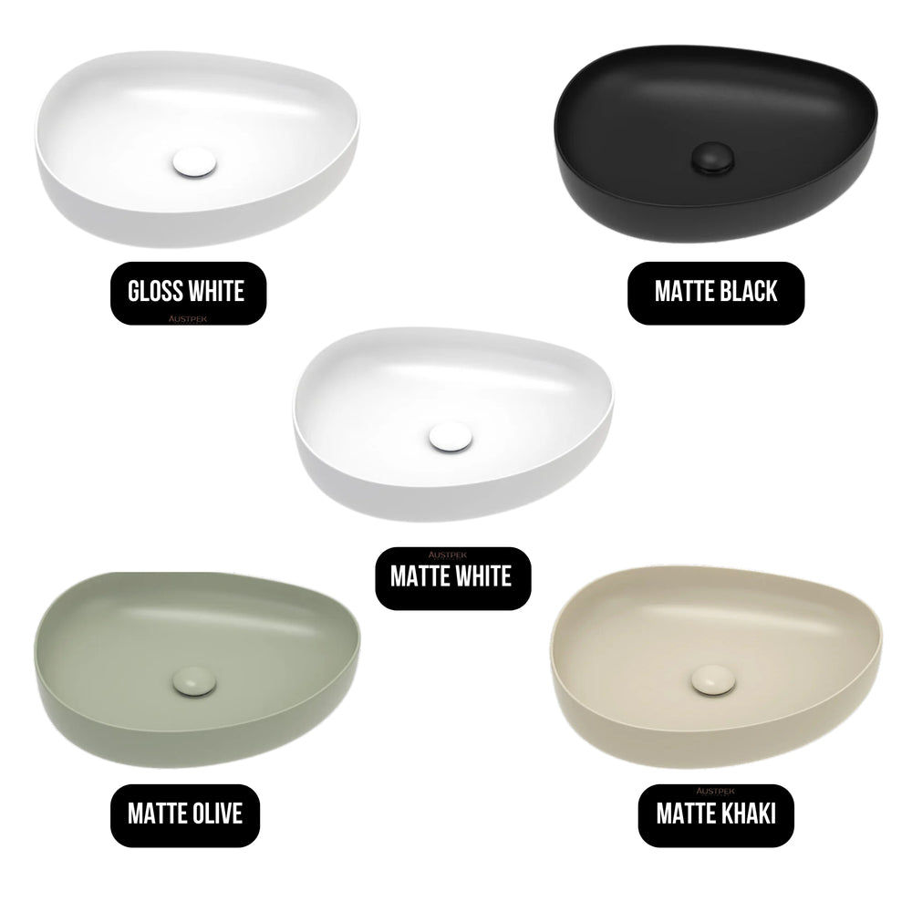 FIENZA PEBBLE ABOVE COUNTER BASIN GLOSS WHITE 500MM
