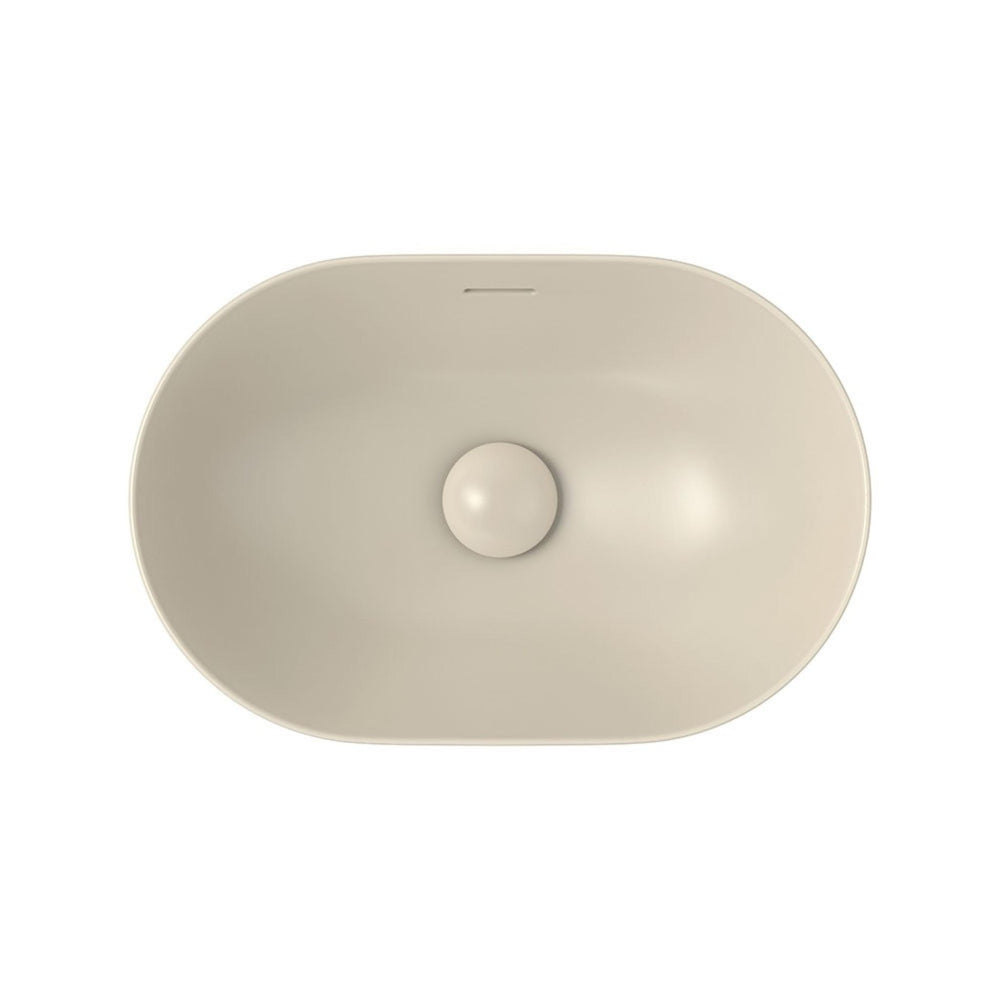 FIENZA ALUCA PILL SEMI-INSET CERAMIC BASIN KHAKI 530MM