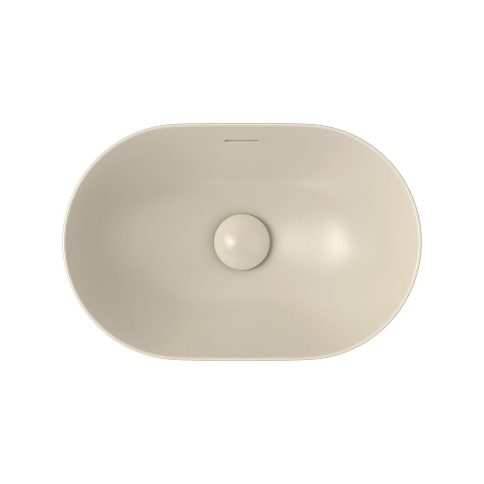 FIENZA ALUCA PILL SEMI-INSET CERAMIC BASIN KHAKI 530MM
