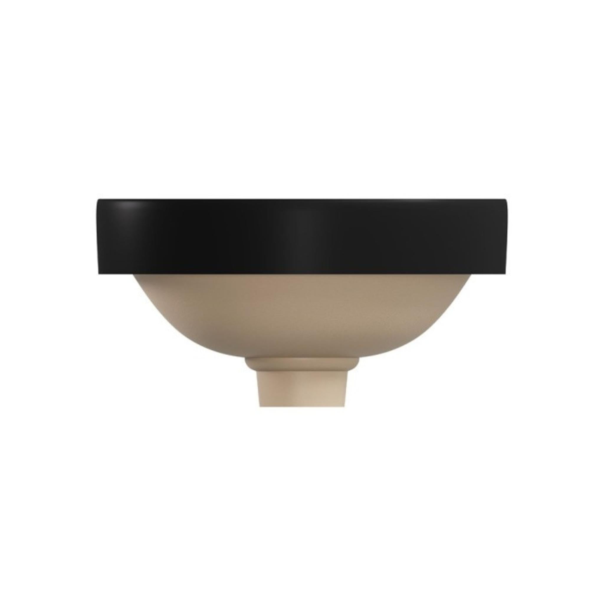 FIENZA ALUCA ROUND SEMI-INSET BASIN MATTE BLACK 350MM