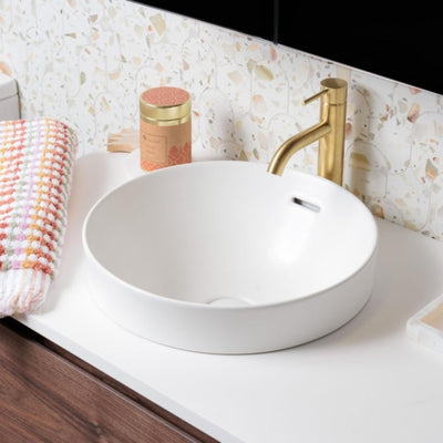 FIENZA ALUCA ROUND SEMI-INSET BASIN MATTE WHITE 350MM
