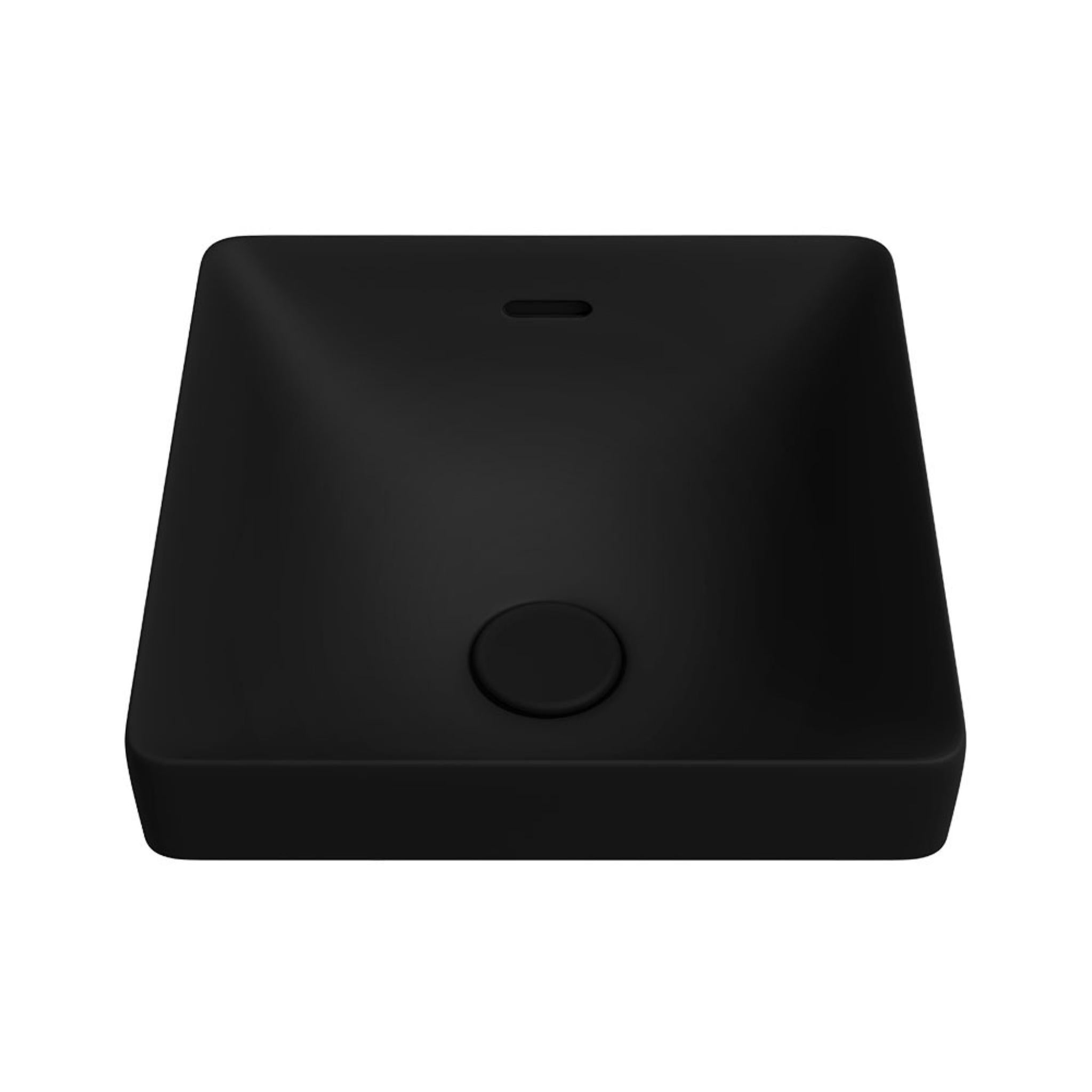 FIENZA ALUCA SQUARE SEMI-INSET BASIN MATTE BLACK 345MM