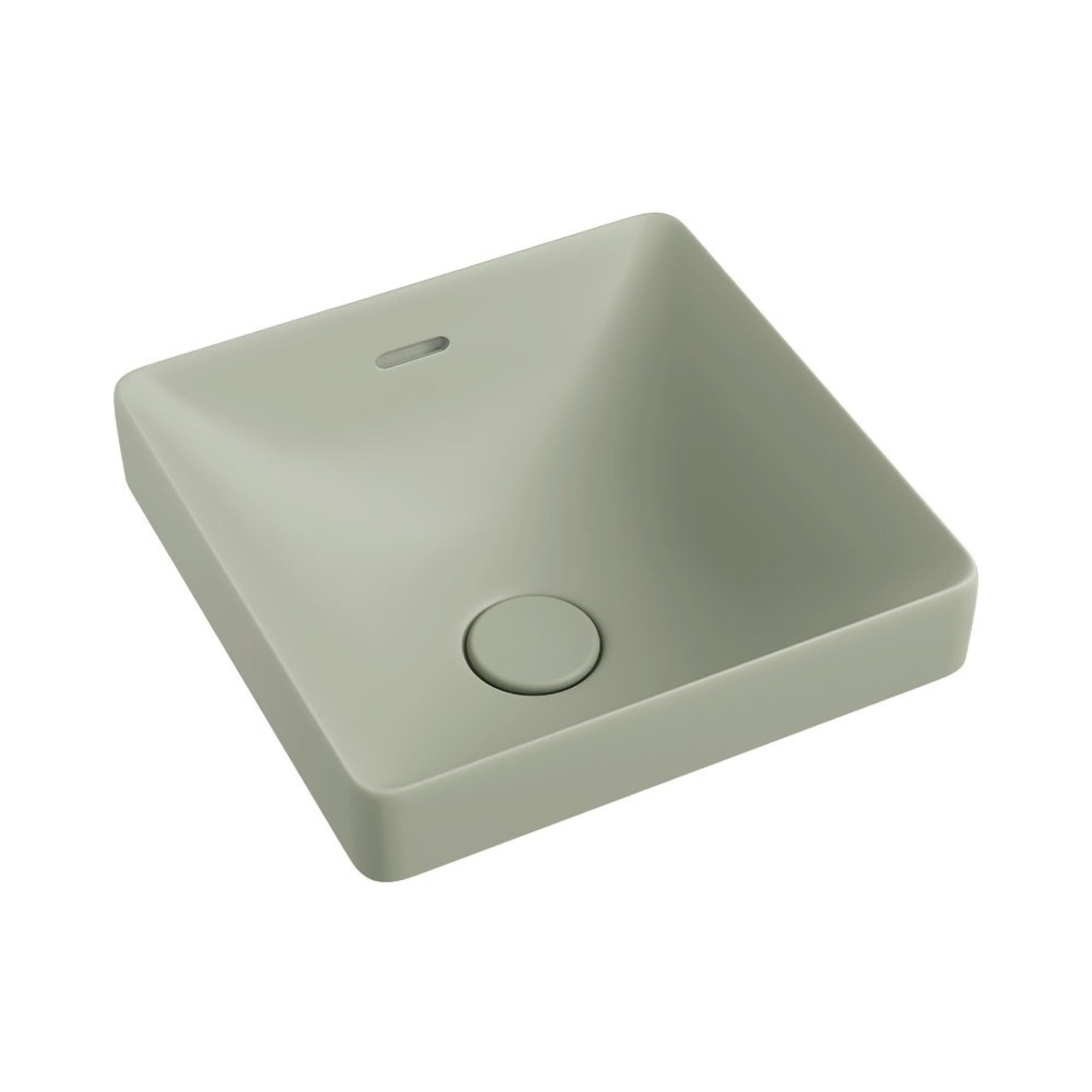 FIENZA ALUCA SQUARE SEMI-INSET BASIN MATTE OLIVE 345MM