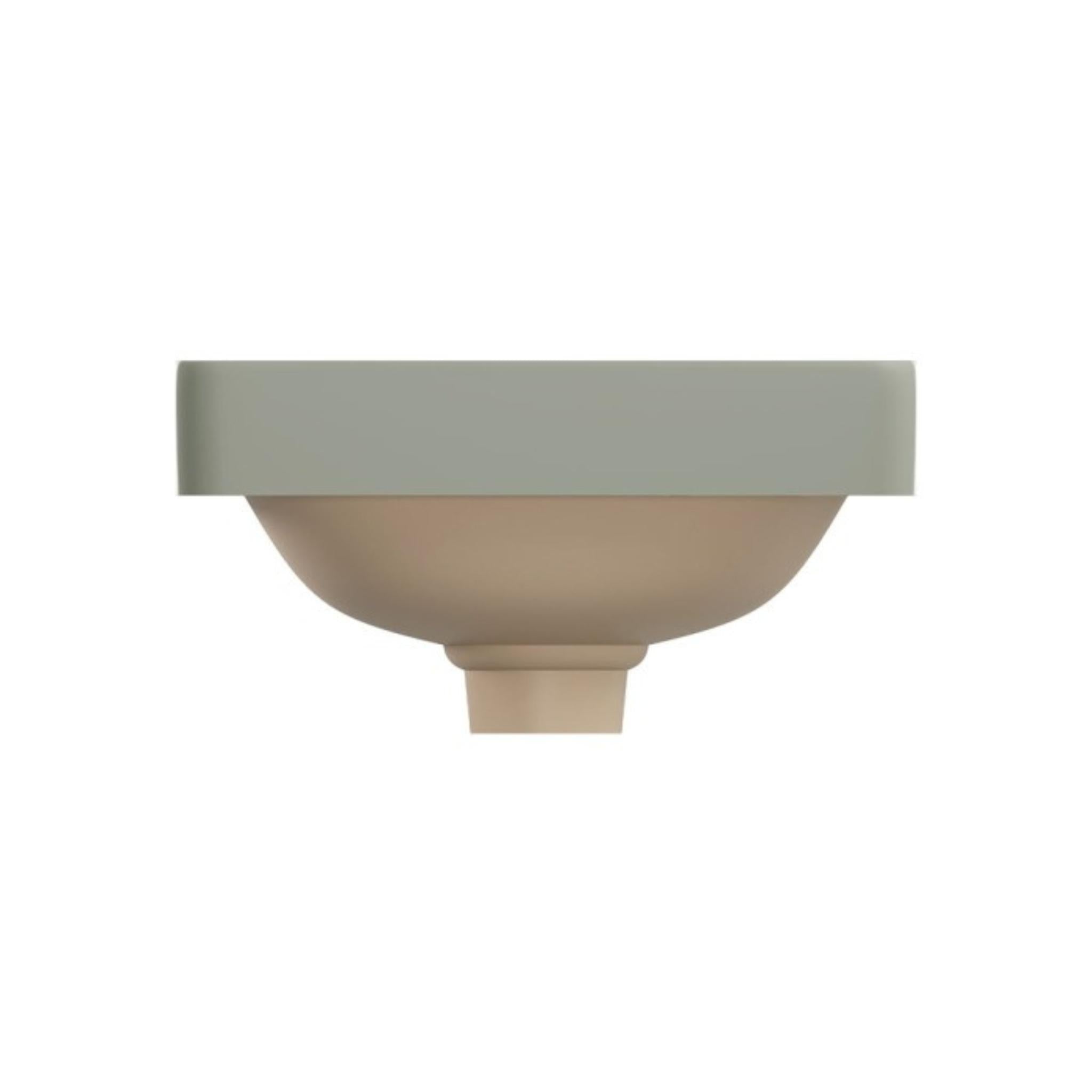 FIENZA ALUCA SQUARE SEMI-INSET BASIN MATTE OLIVE 345MM