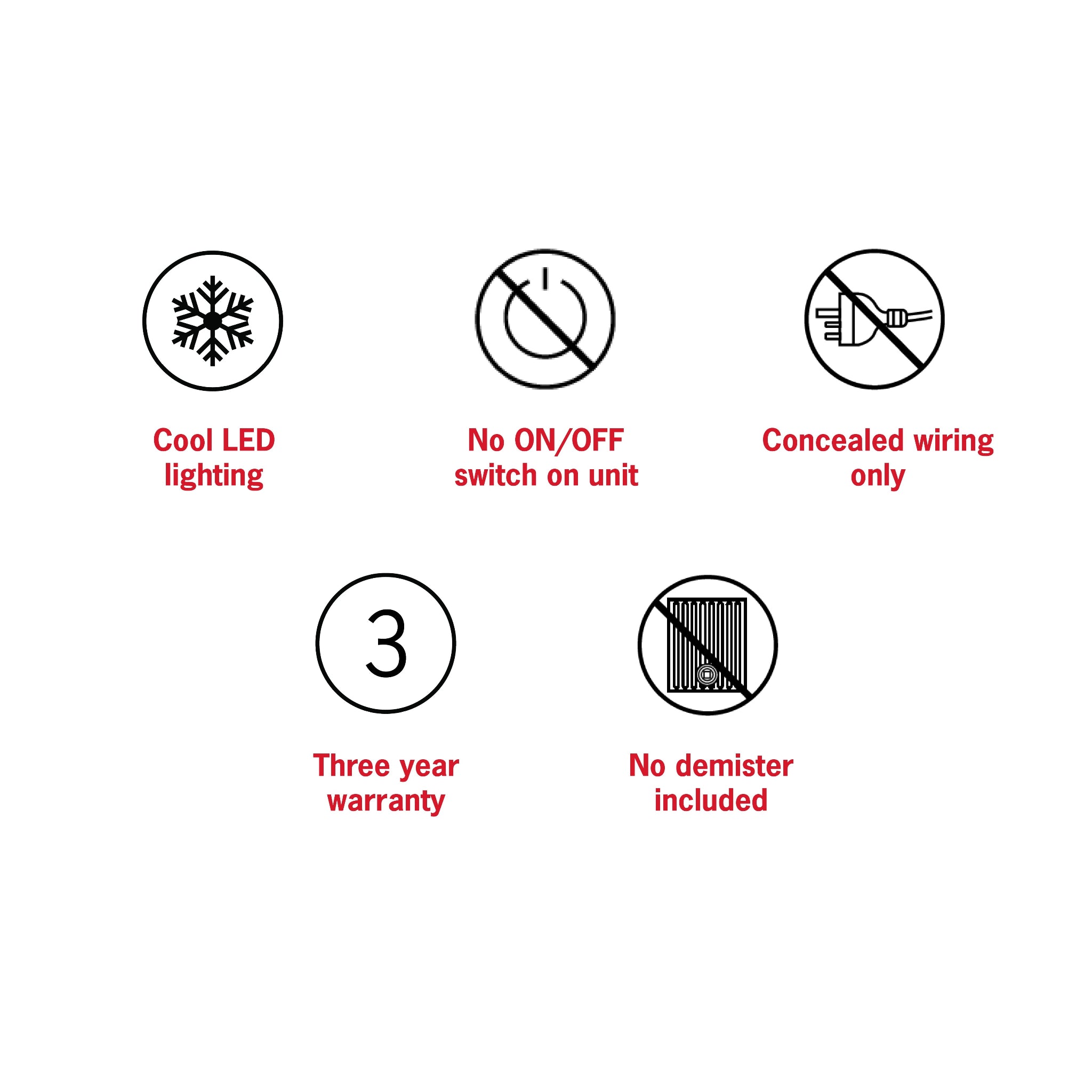 THERMOGROUP ABLAZE PREMIUM RB RANGE BACK-LIT MIRROR 610MM