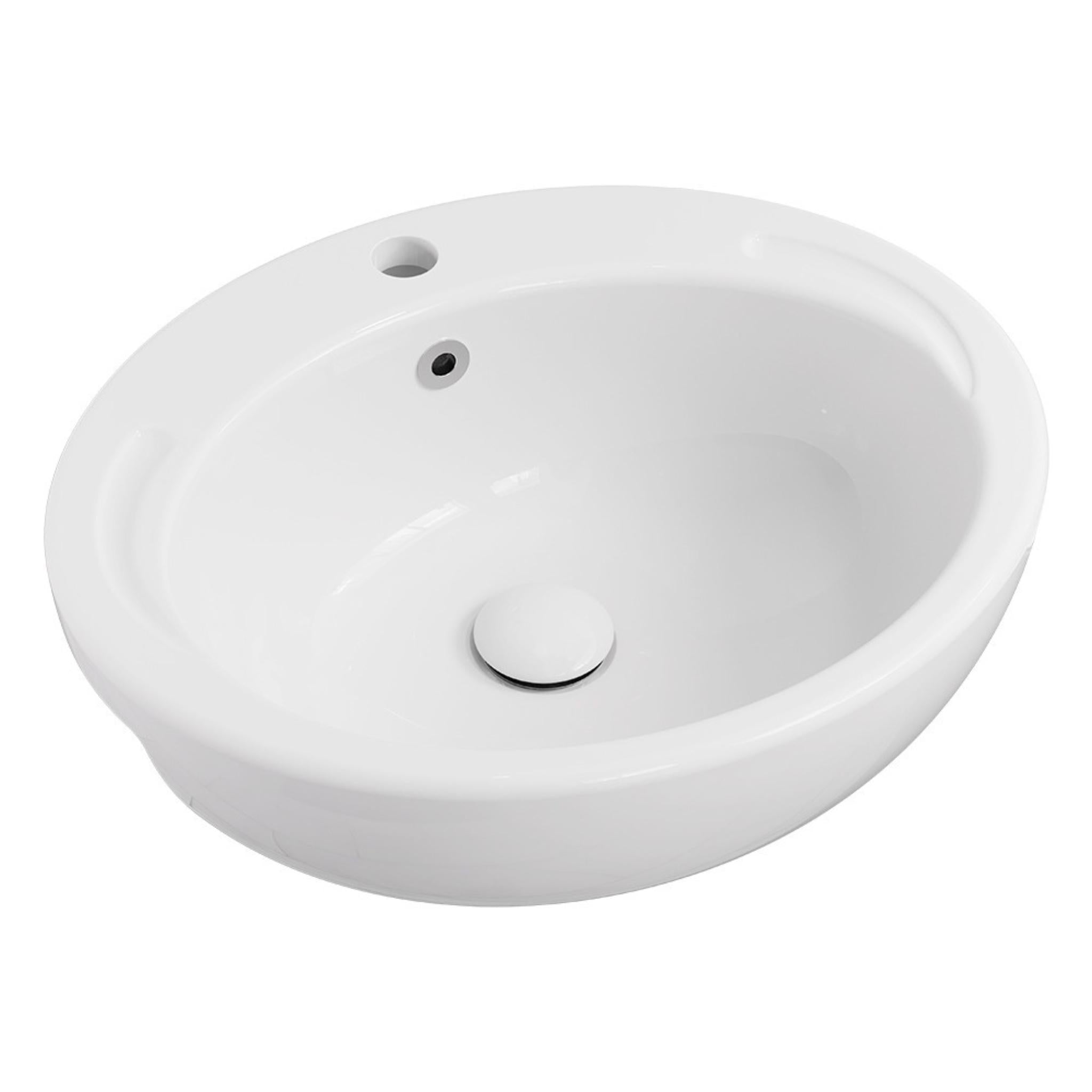 FIENZA MICKI SEMI-RECESSED BASIN GLOSS WHITE 515MM