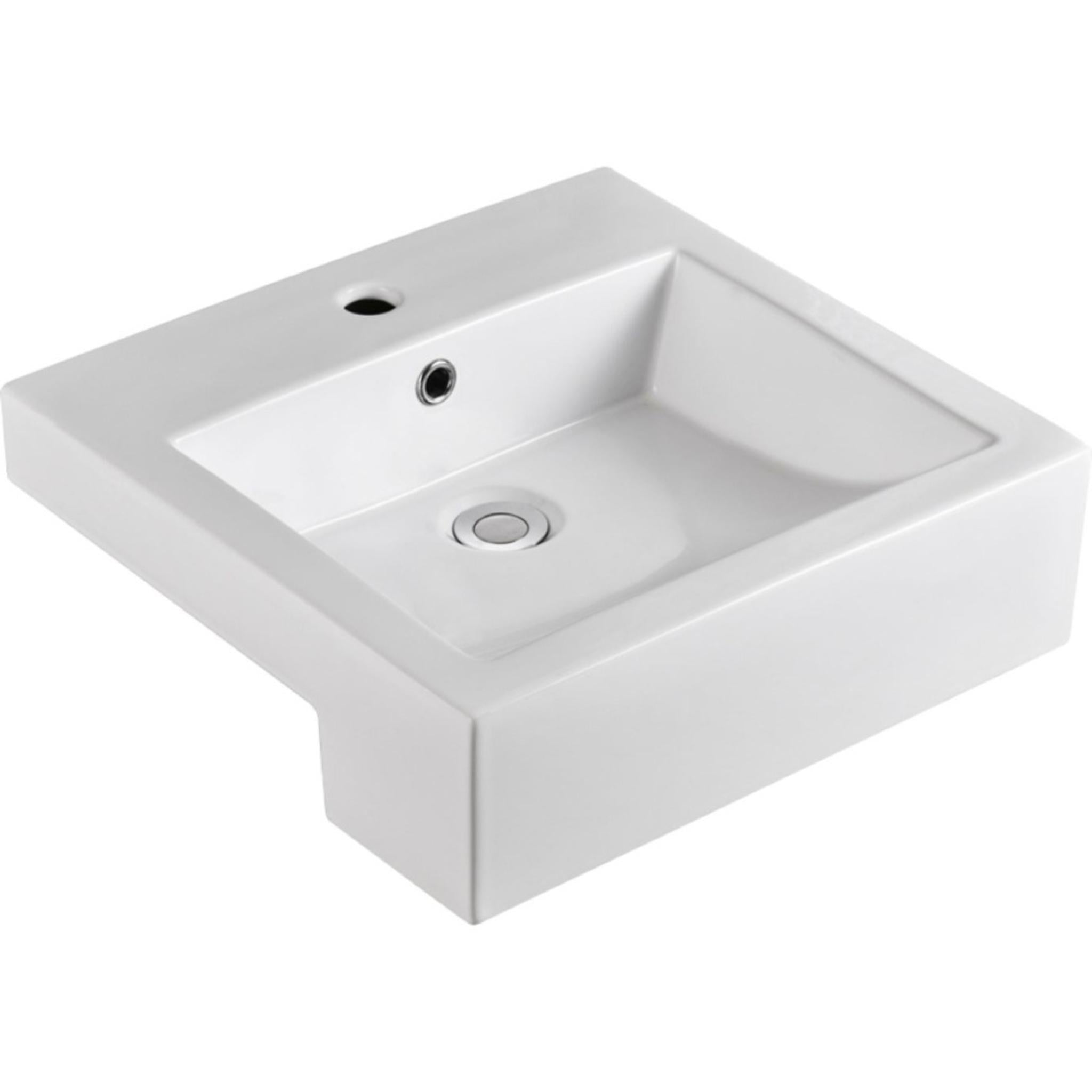 FIENZA JACINTA SEMI-RECESSED BASIN GLOSS WHITE 480MM