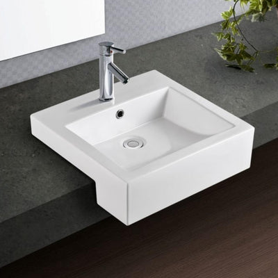 FIENZA JACINTA SEMI-RECESSED BASIN GLOSS WHITE 480MM