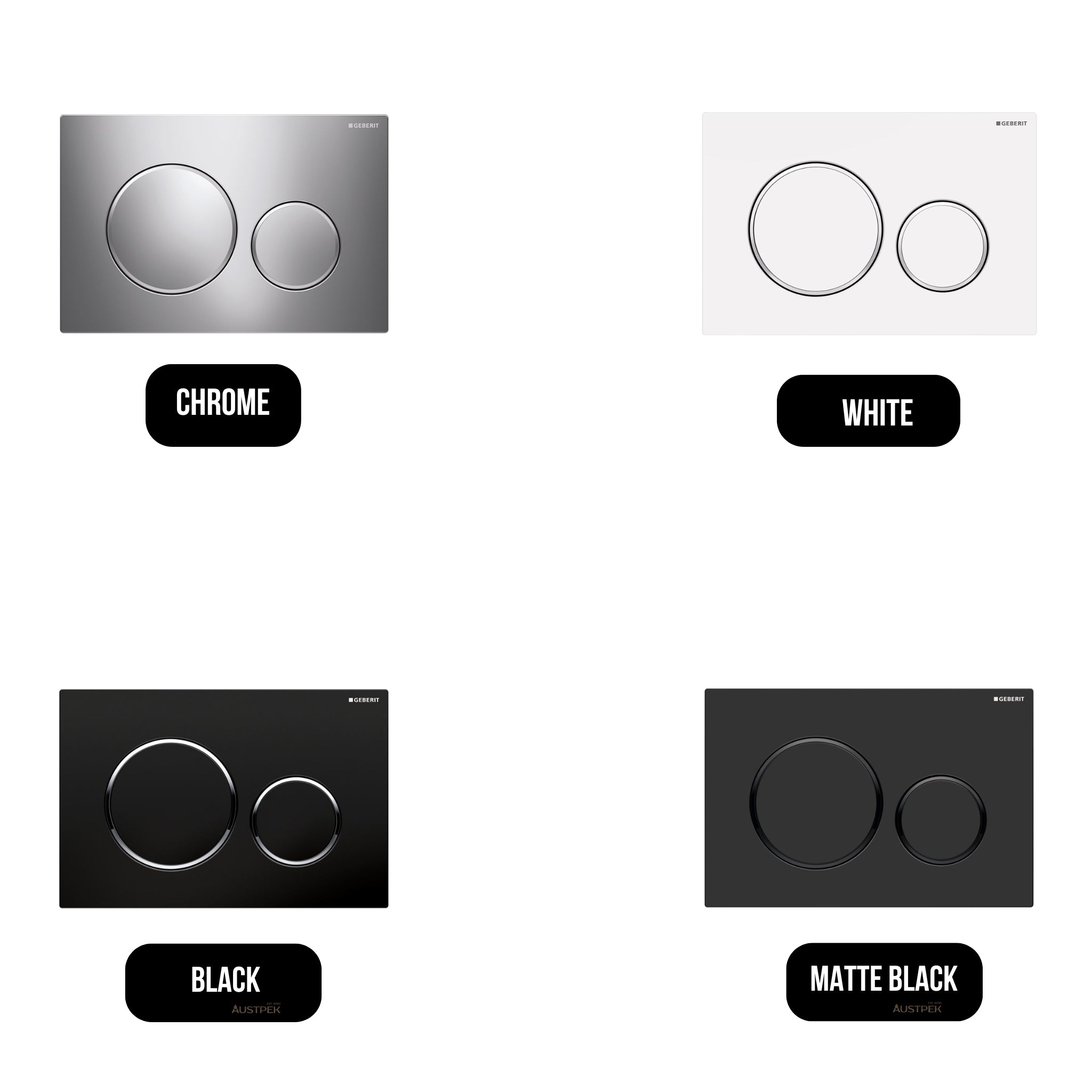 OLIVERI GEBERIT CONCEALED CISTERN FLUSH PLATE WITH ROUND BUTTONS 246MM CHROME