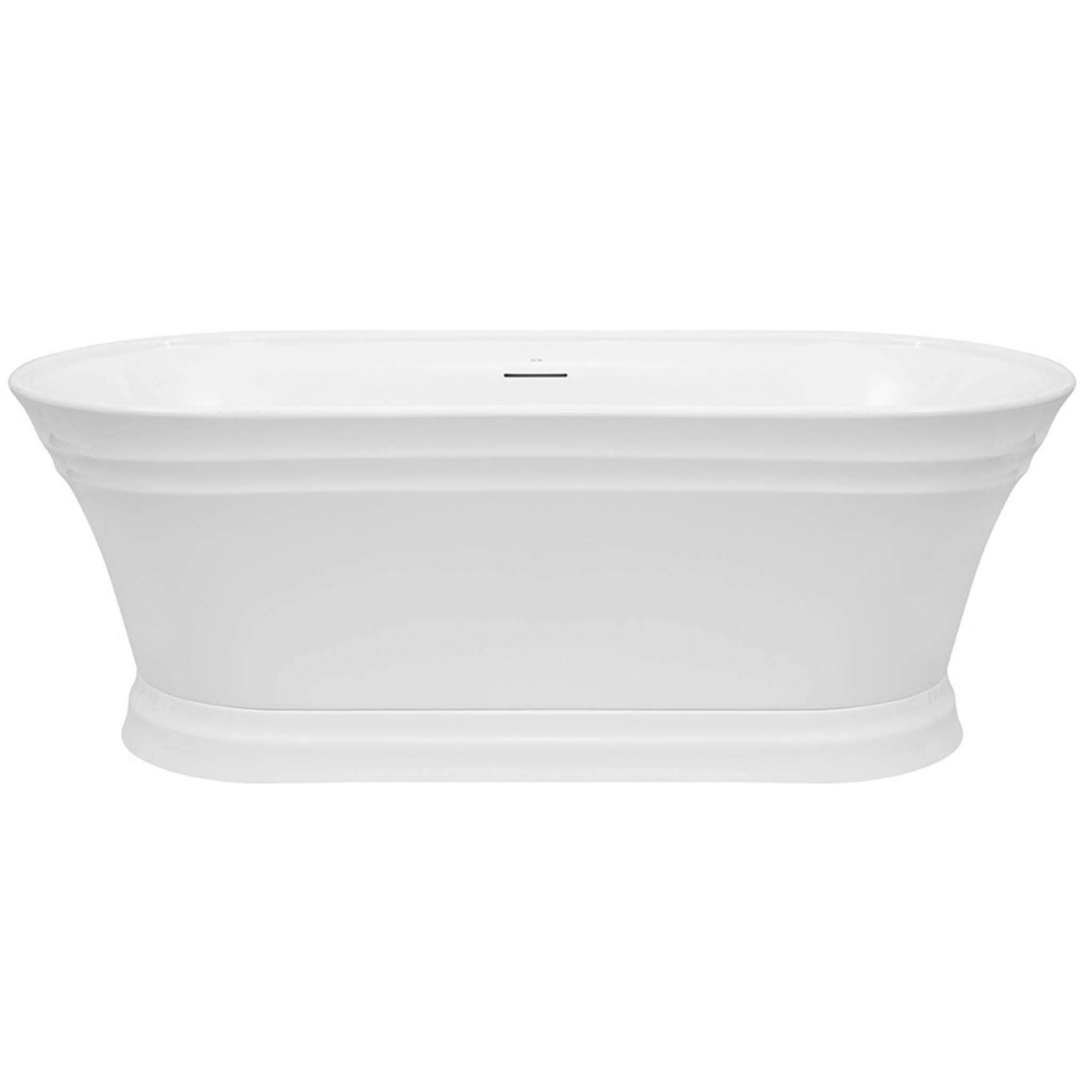 DECINA REGENT FREESTANDING BATH WITH INTEGRATED OVERFLOW GLOSS WHITE 1700MM