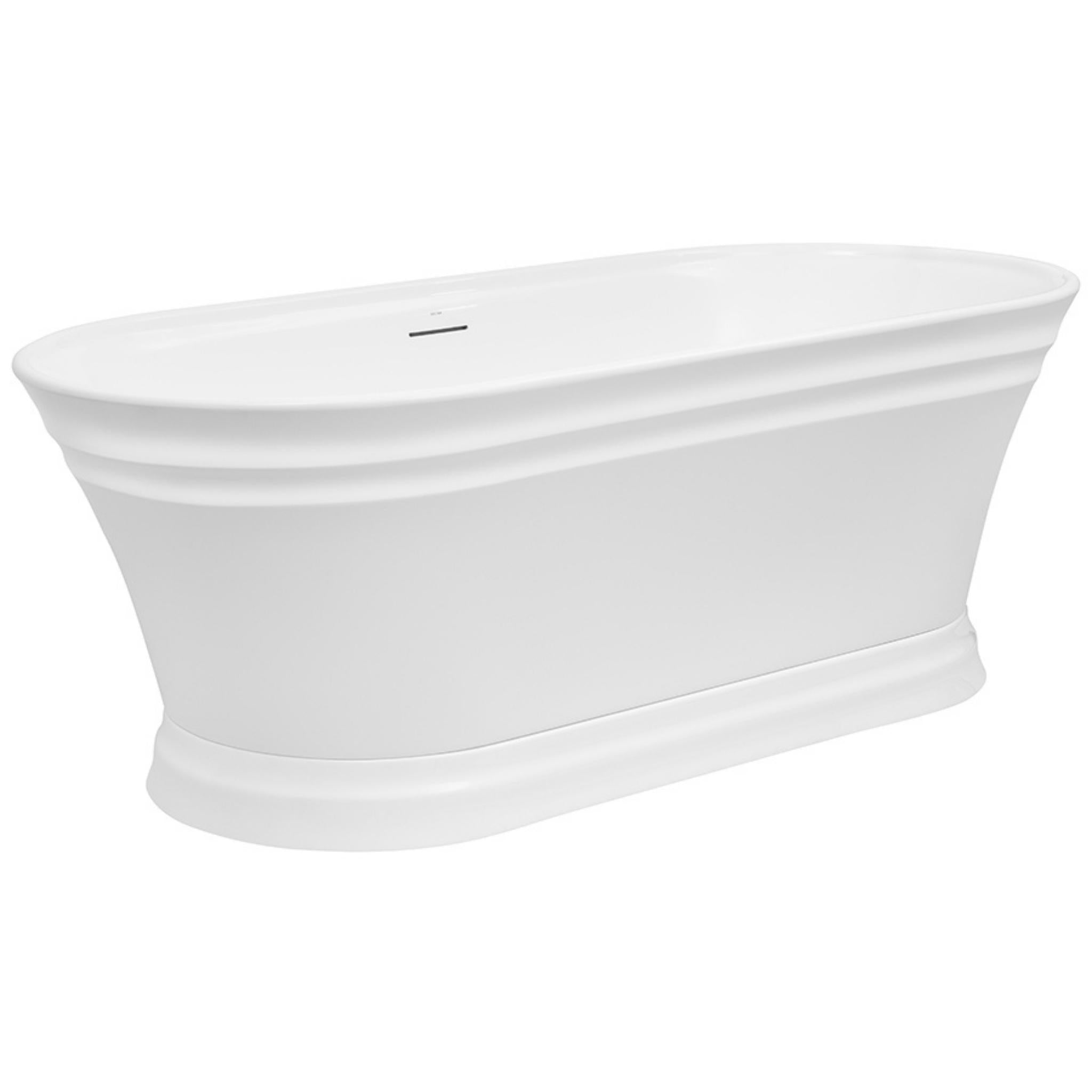 DECINA REGENT FREESTANDING BATH WITH INTEGRATED OVERFLOW GLOSS WHITE 1700MM
