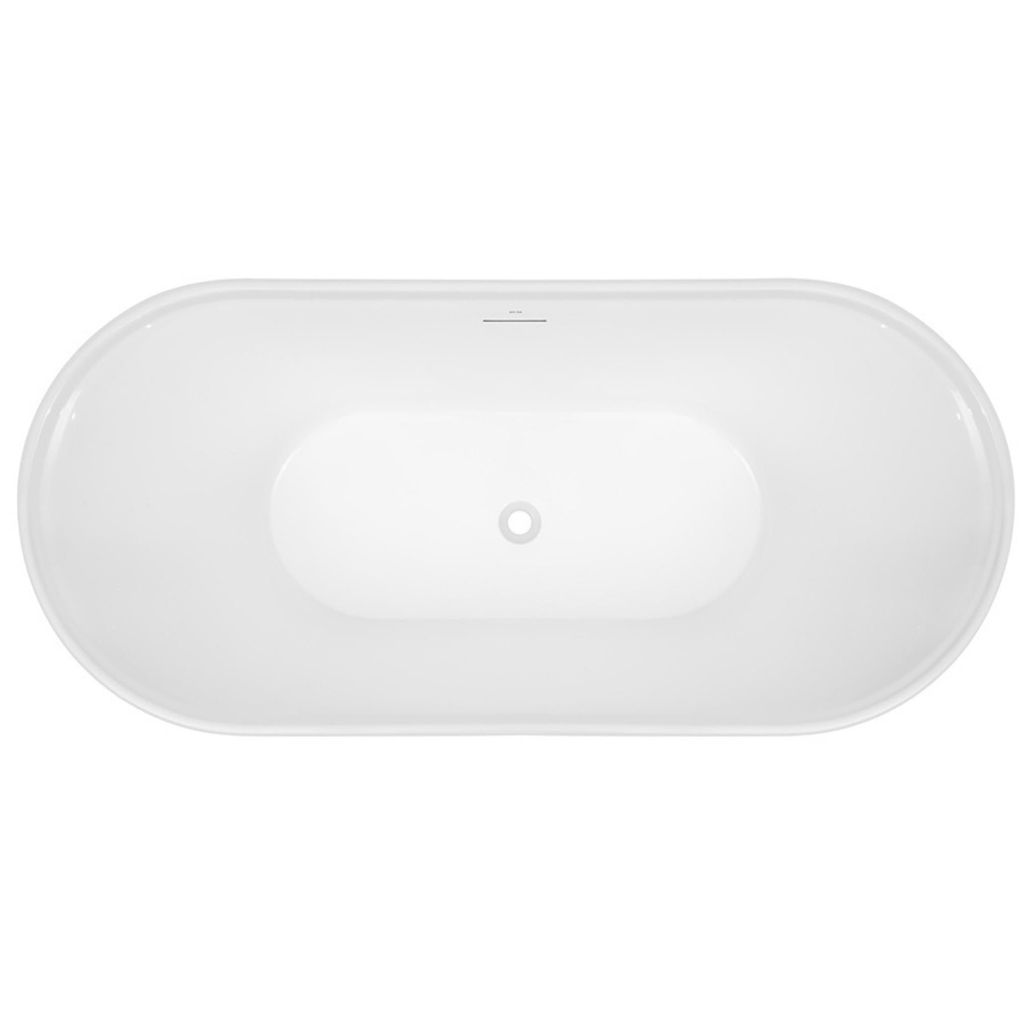 DECINA REGENT FREESTANDING BATH WITH INTEGRATED OVERFLOW GLOSS WHITE 1700MM