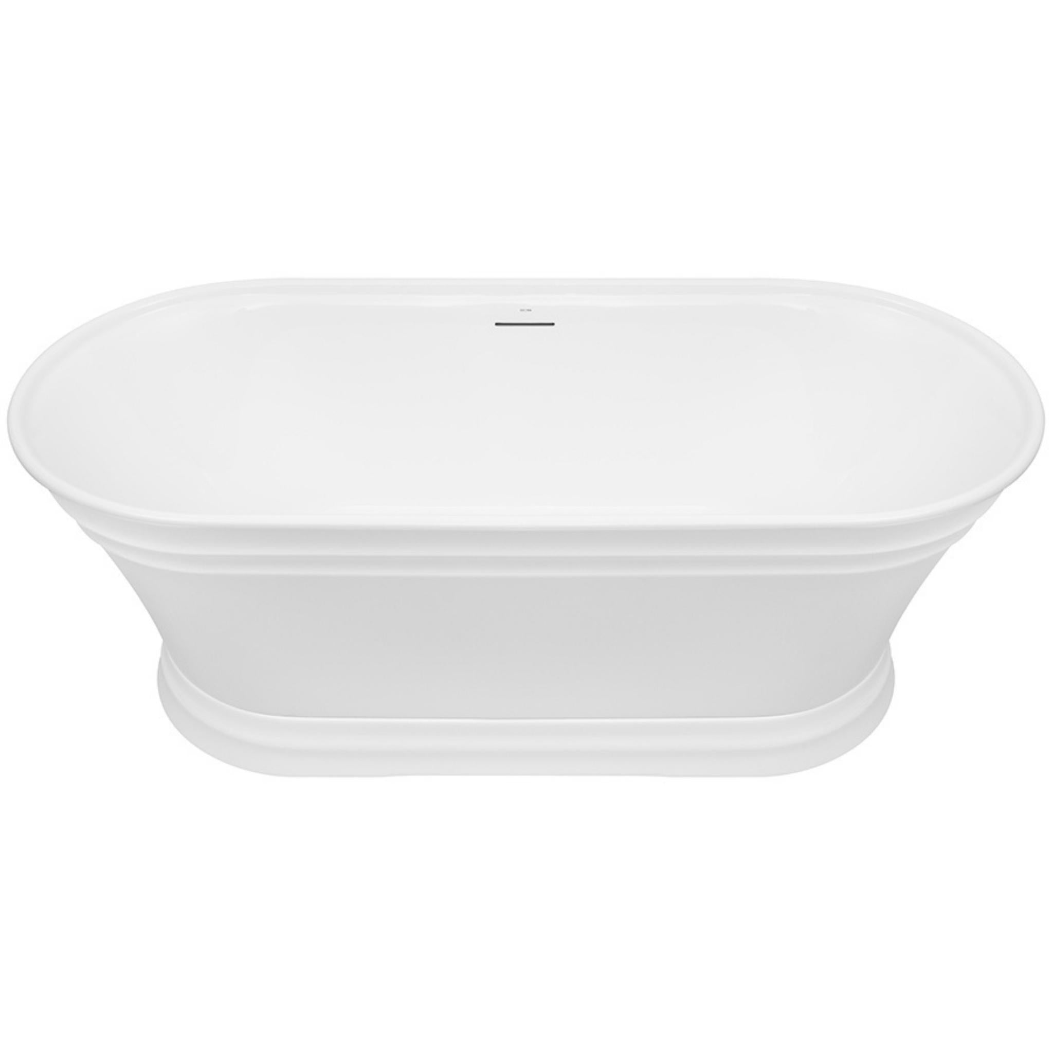 DECINA REGENT FREESTANDING BATH WITH INTEGRATED OVERFLOW GLOSS WHITE 1700MM