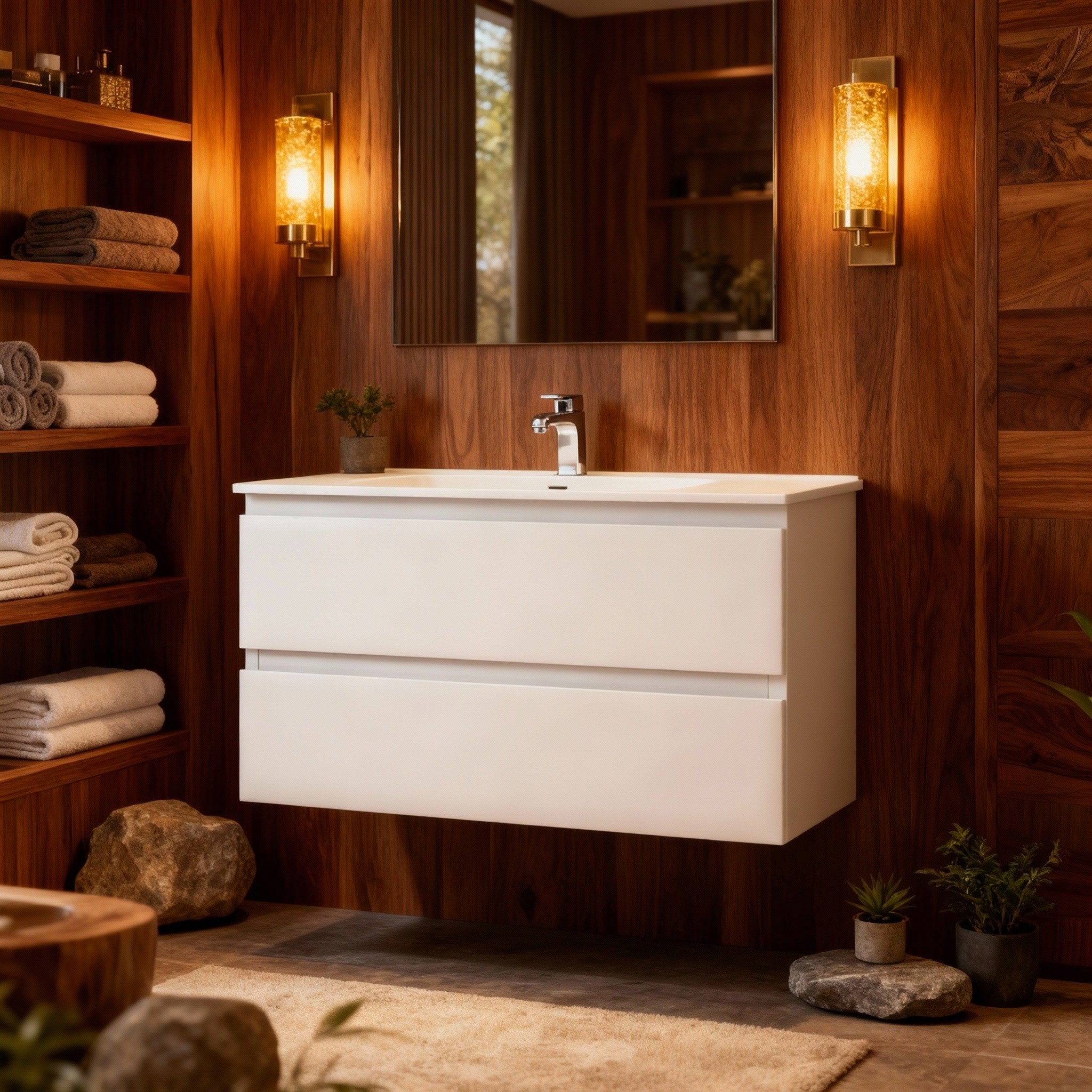 CETO REVIVE MATTE WHITE 1200MM SINGLE BOWL WALL HUNG VANITY