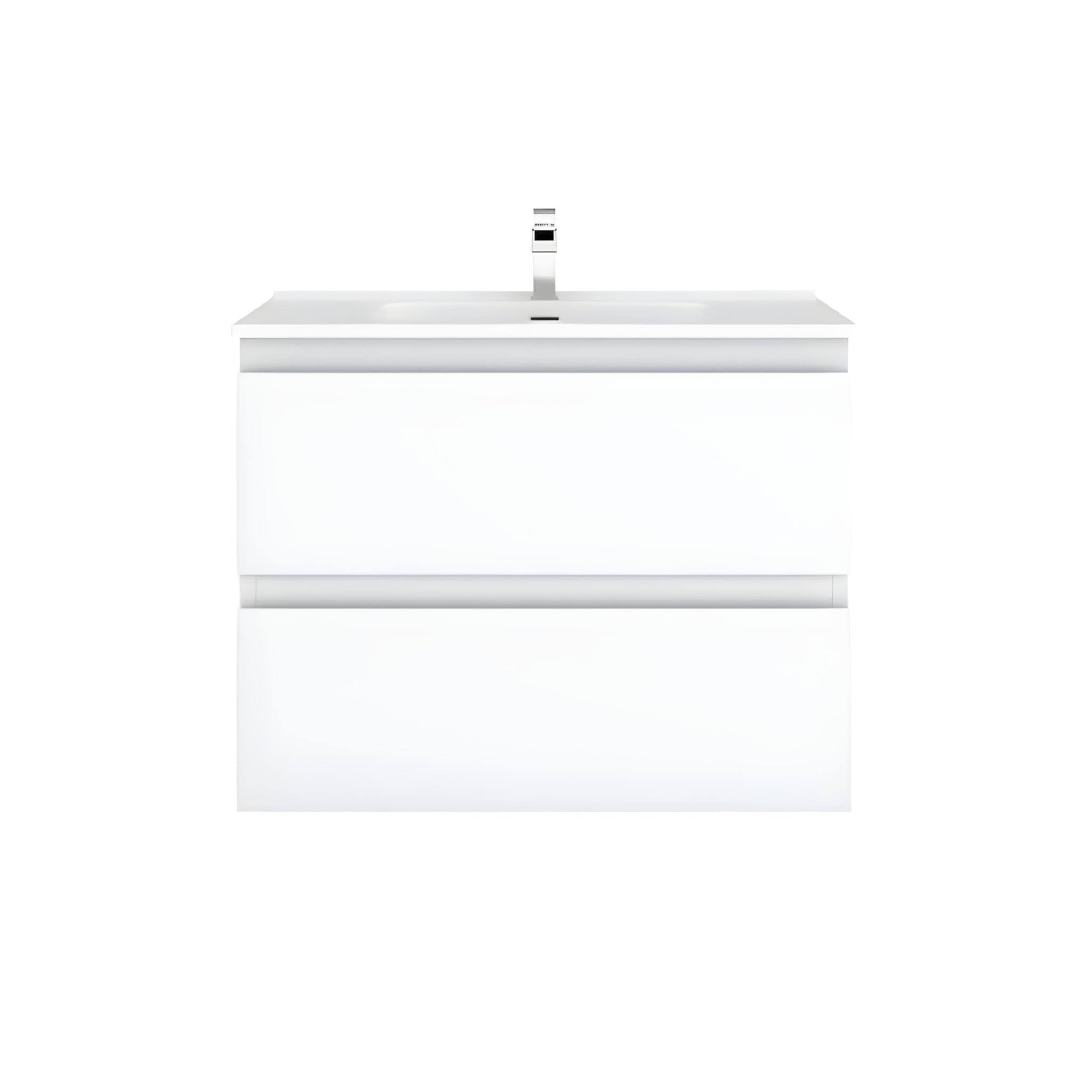 CETO REVIVE MATTE WHITE 750MM SPACE SAVING SINGLE BOWL WALL HUNG VANITY