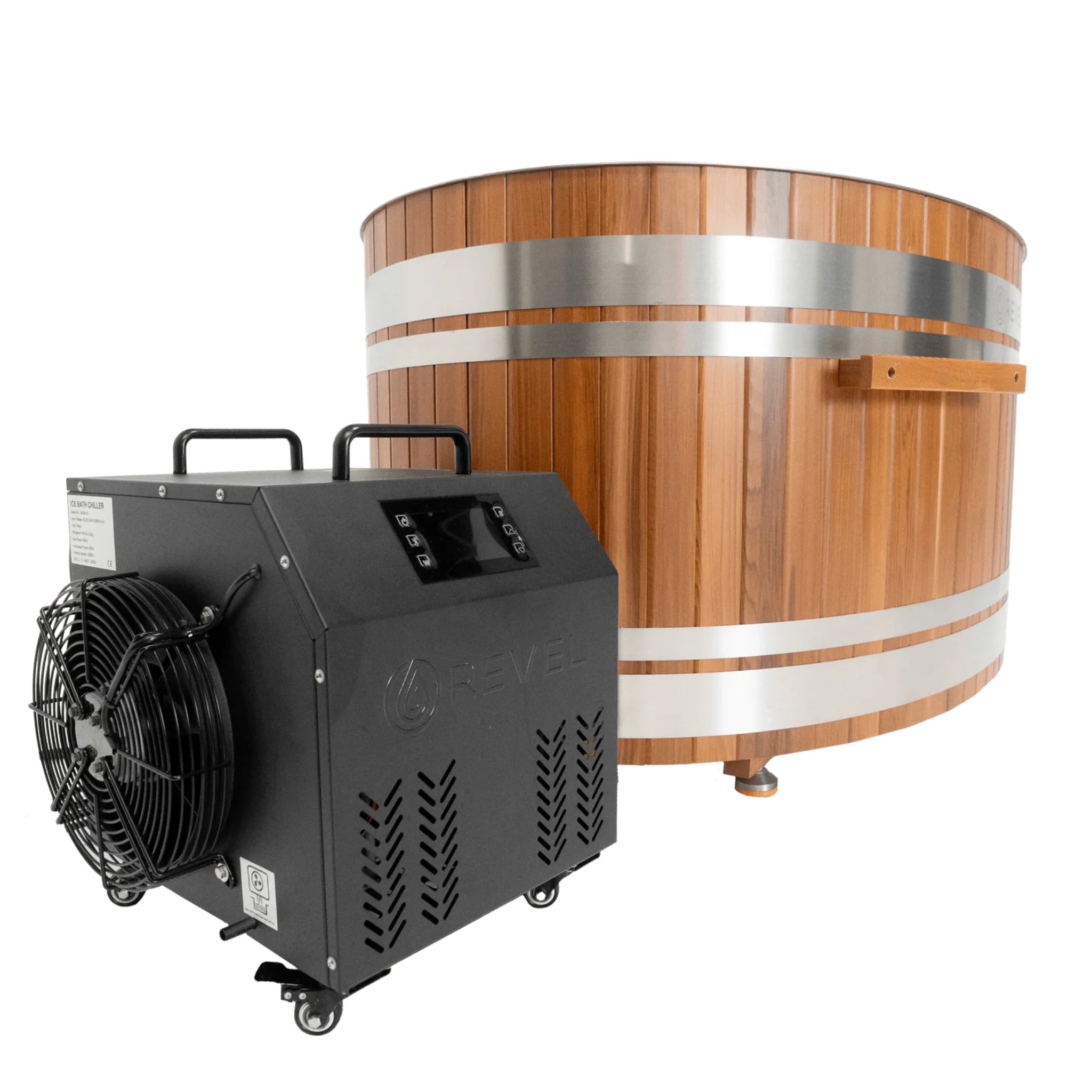 REVEL GLACIER DUO CEDAR COLD PLUNGE ICE BATH WITH CHILLER