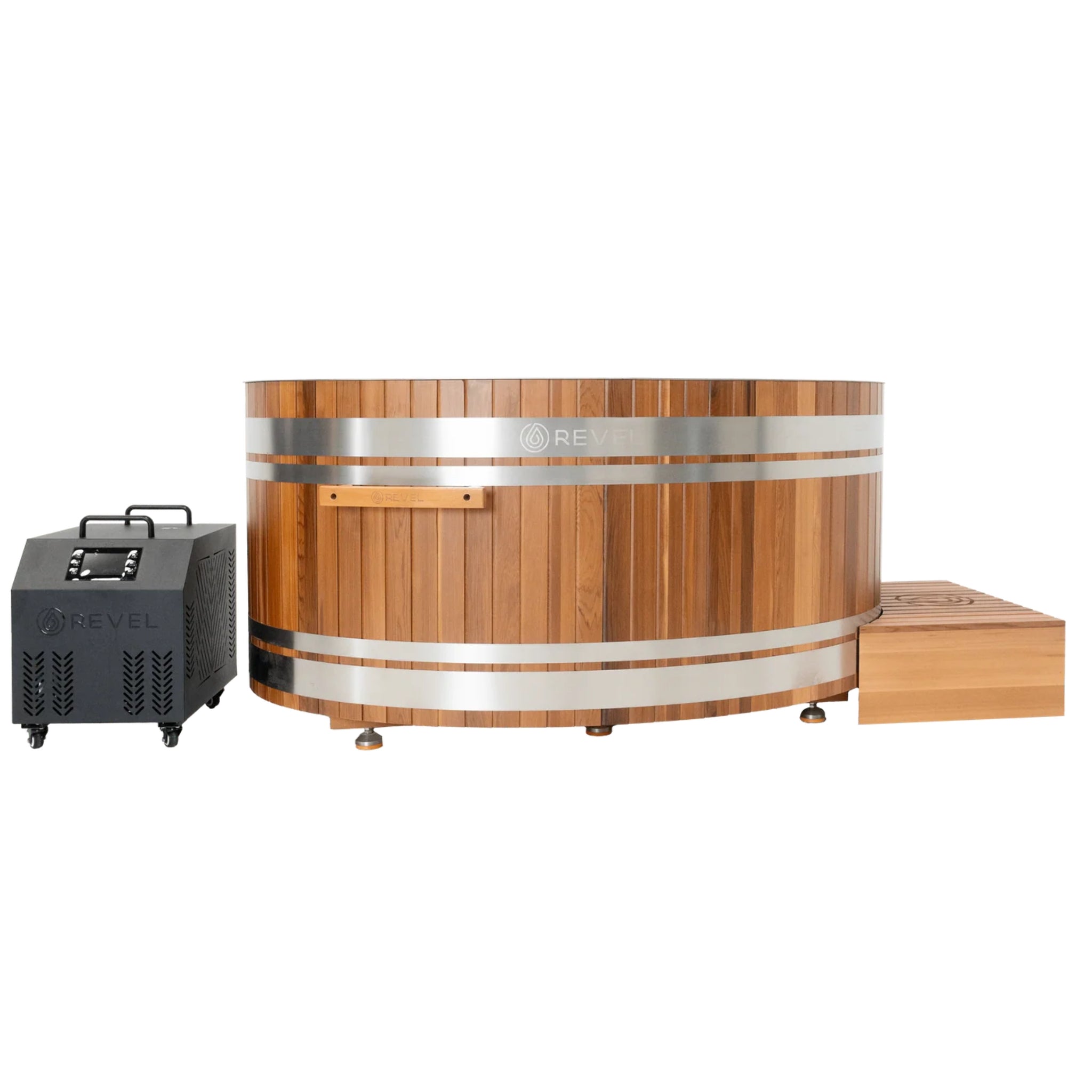 REVEL GLACIER DUO CEDAR COLD PLUNGE ICE BATH WITH CHILLER