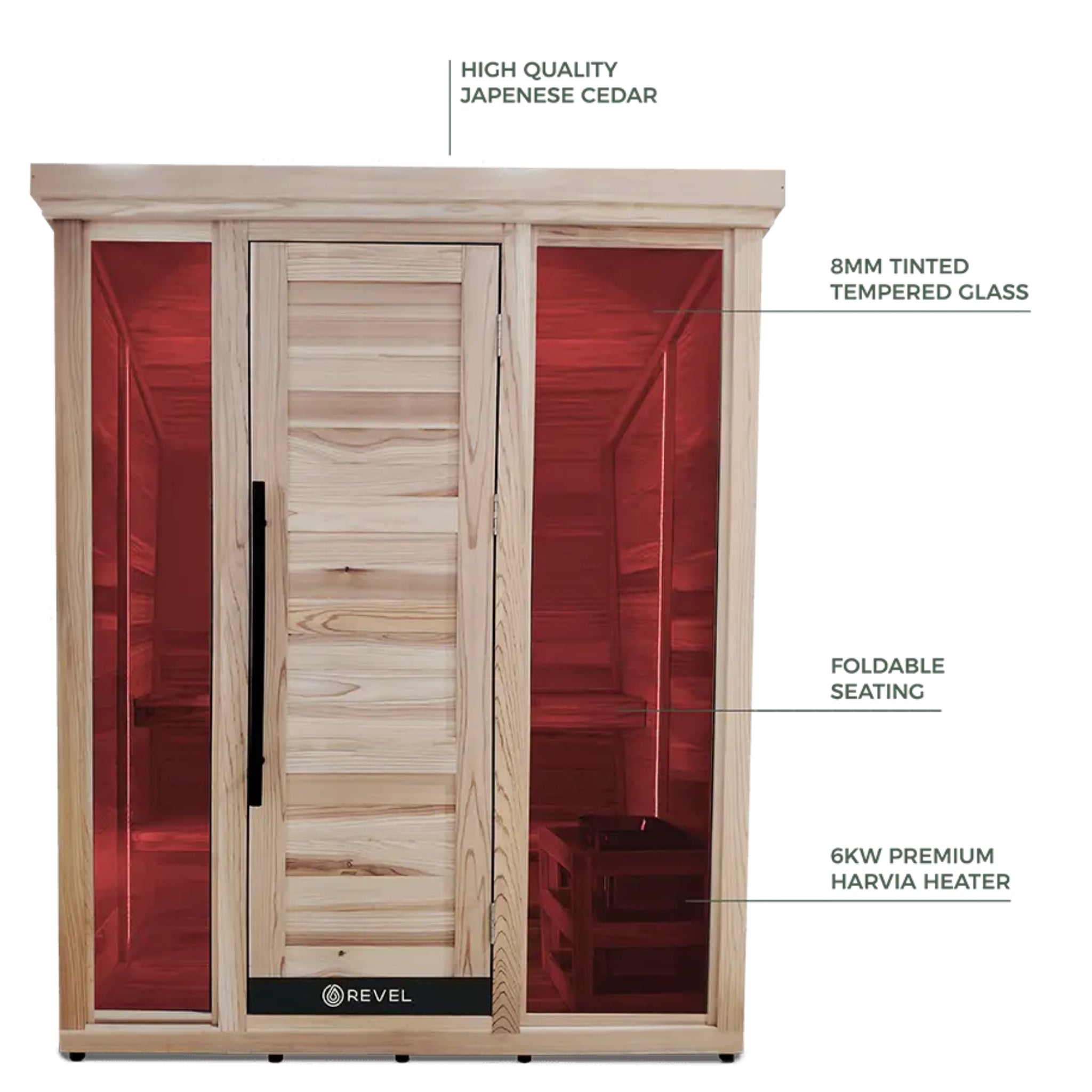 REVEL SOLARIS 4 PERSON FINNISH STYLE TRADITIONAL INDOOR AND OUTDOOR CABIN SAUNA