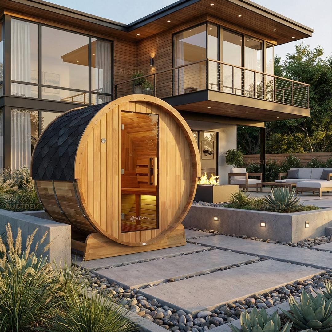 REVEL EDENVIEW 4 PERSON OUTDOOR BARREL SAUNA