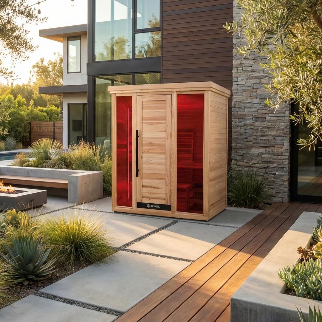 REVEL SOLARIS 4 PERSON FINNISH STYLE TRADITIONAL INDOOR AND OUTDOOR CABIN SAUNA