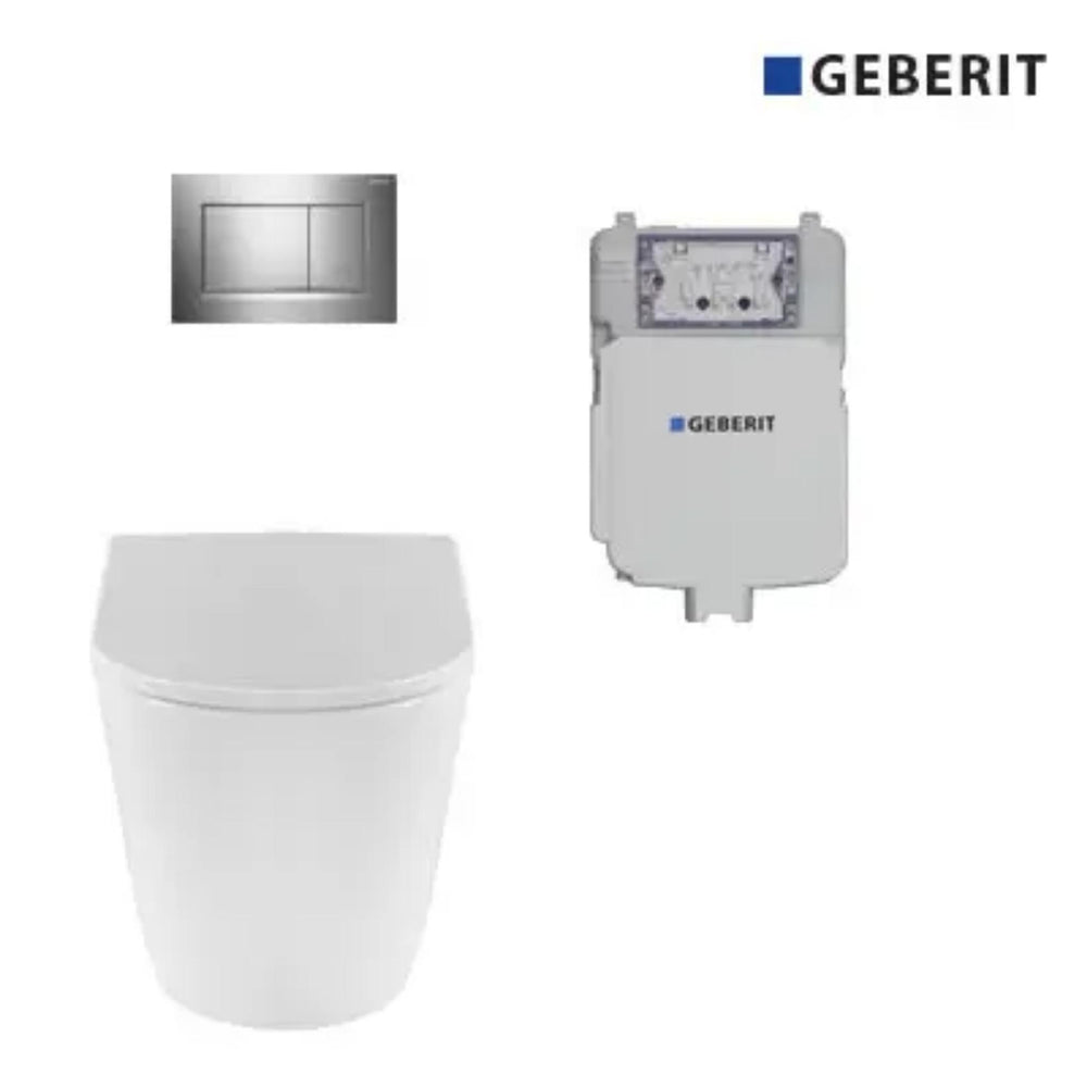 DECINA RENEE RIMLESS WALL FACED PAN & GEBERIT IN-WALL CISTERN TOILET SUITE
