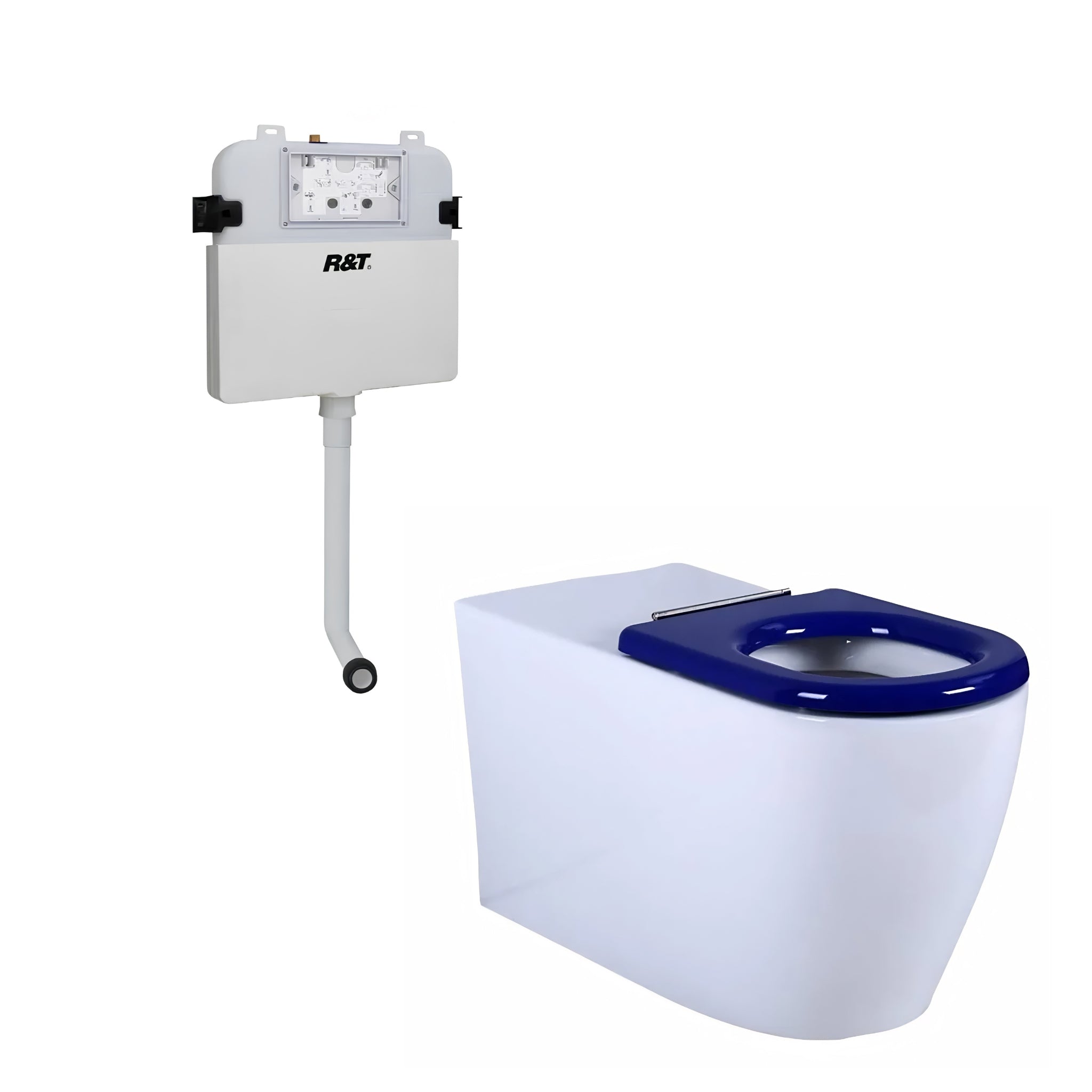 VITO EVIDA DISABLE WALL FACED TOILET SUITE WITH R&T IN WALL CISTERN PACKAGE GLOSS WHITE