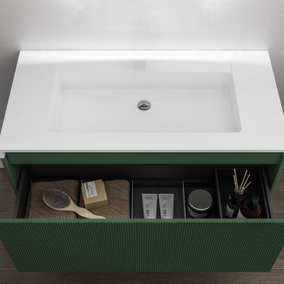 BELBAGNO RIMINI RAIN FOREST 1000MM SINGLE BOWL WALL HUNG VANITY AND BASIN