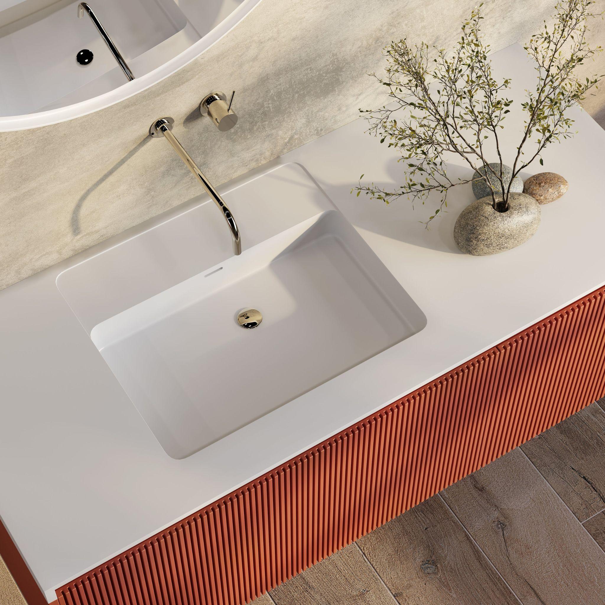 BELBAGNO RIMINI POTTER'S CLAY 1200MM SINGLE BOWL WALL HUNG VANITY AND BASIN