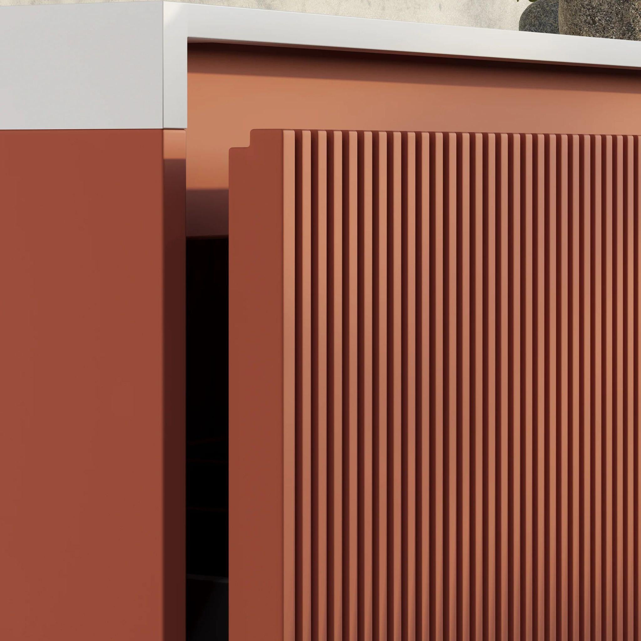 BELBAGNO RIMINI POTTER'S CLAY 1200MM SINGLE BOWL WALL HUNG VANITY AND BASIN