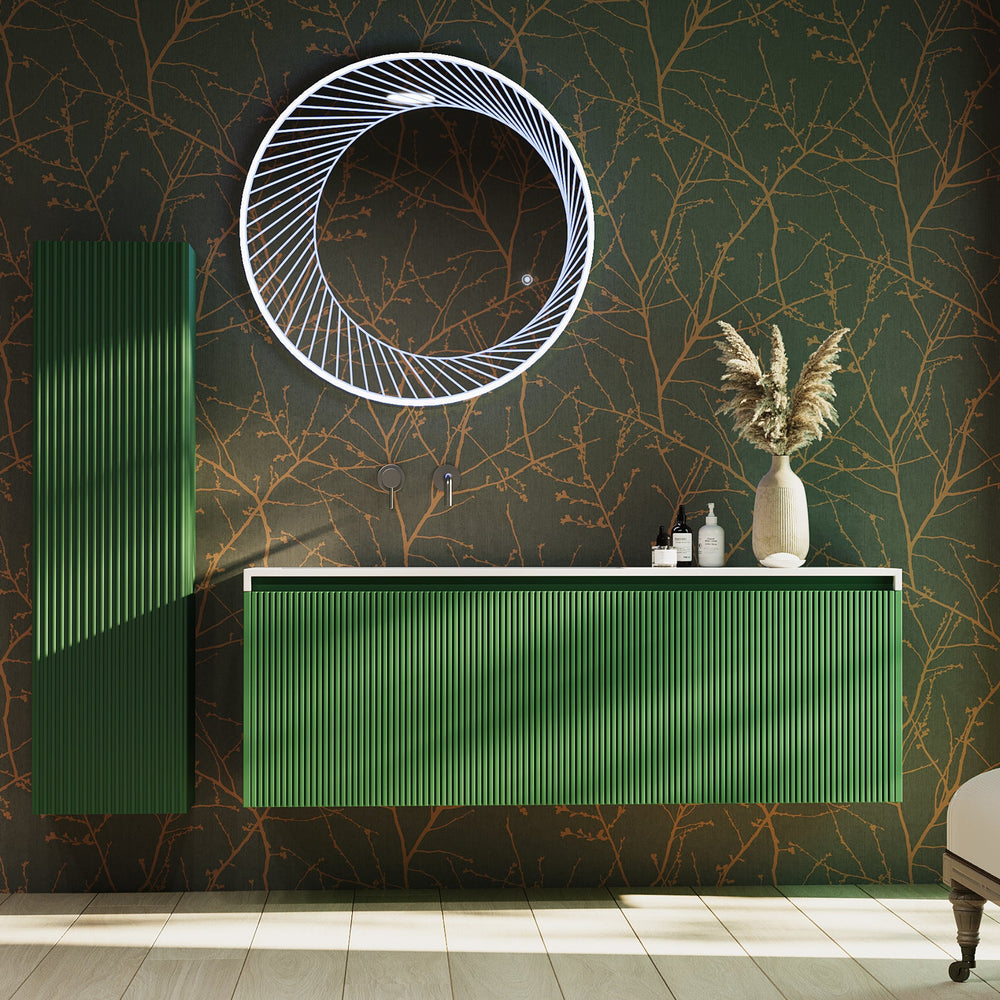 BELBAGNO RIMINI RAIN FOREST 1400MM SINGLE BOWL WALL HUNG VANITY AND BASIN