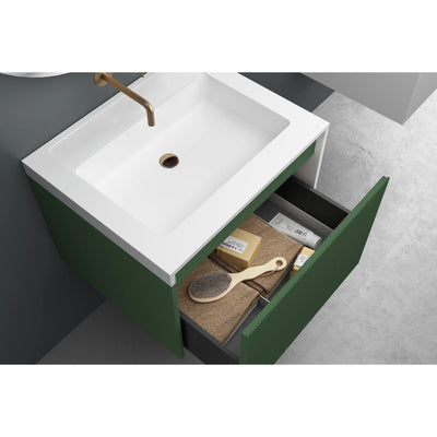 BELBAGNO RIMINI RAIN FOREST 600MM SINGLE BOWL WALL HUNG VANITY AND BASIN