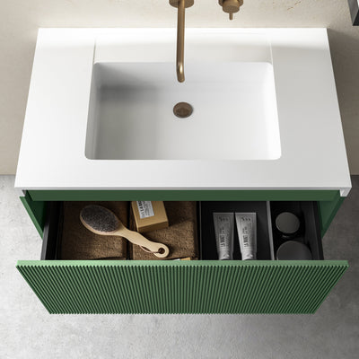 BELBAGNO RIMINI RAIN FOREST 800MM SINGLE BOWL WALL HUNG VANITY AND BASIN