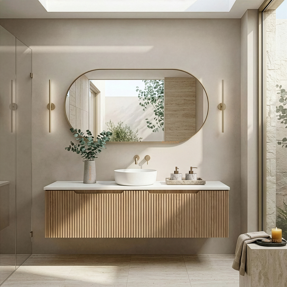 RIVA VIENNA AMERICAN OAK 1500MM SINGLE BOWL WALL HUNG VANITY