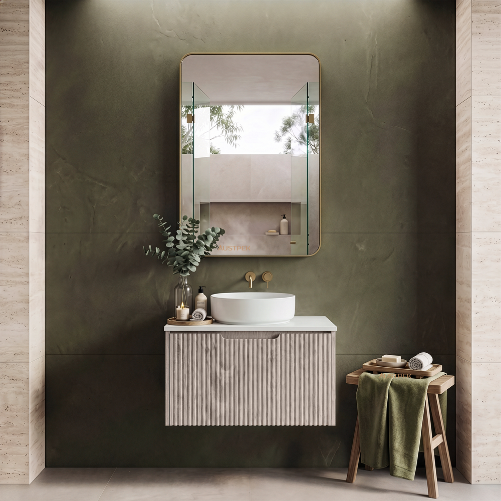 RIVA VIENNA WHITE OAK 750MM SINGLE BOWL WALL HUNG VANITY