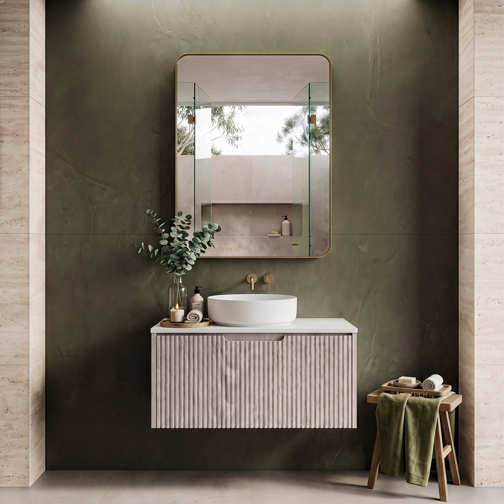 RIVA VIENNA WHITE OAK 900MM SINGLE BOWL WALL HUNG VANITY