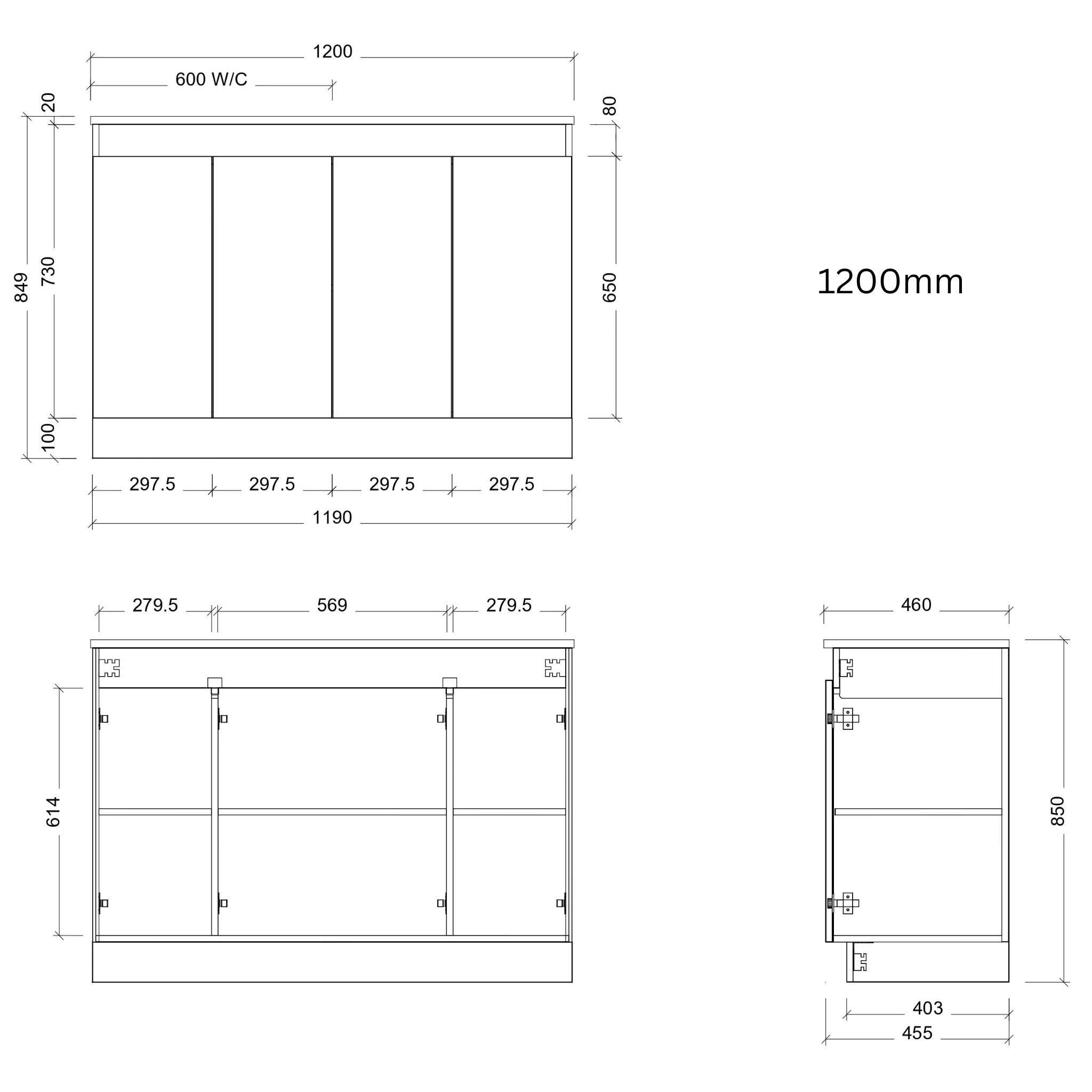 TIMBERLINE ROCKFORD CUSTOM FLOOR STANDING VANITY (ALL SIZING)
