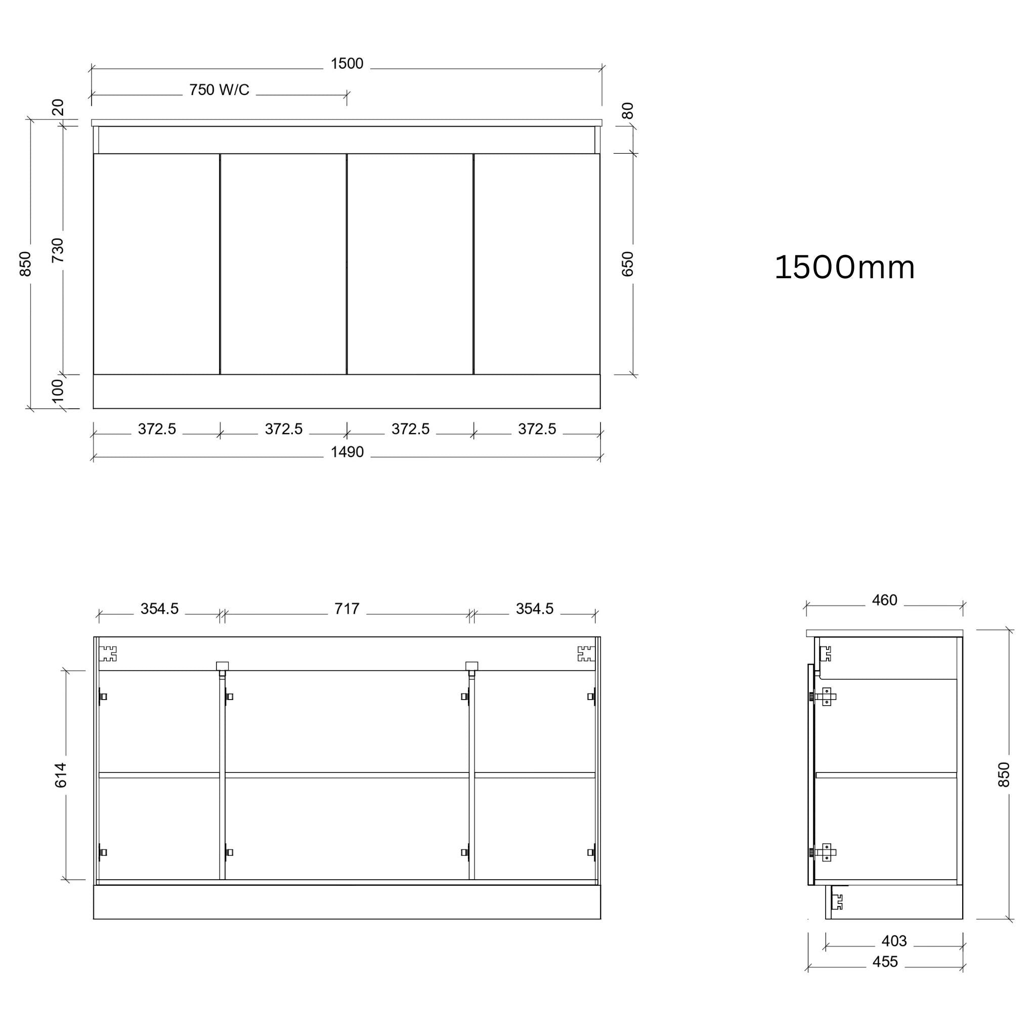 TIMBERLINE ROCKFORD CUSTOM FLOOR STANDING VANITY (ALL SIZING)