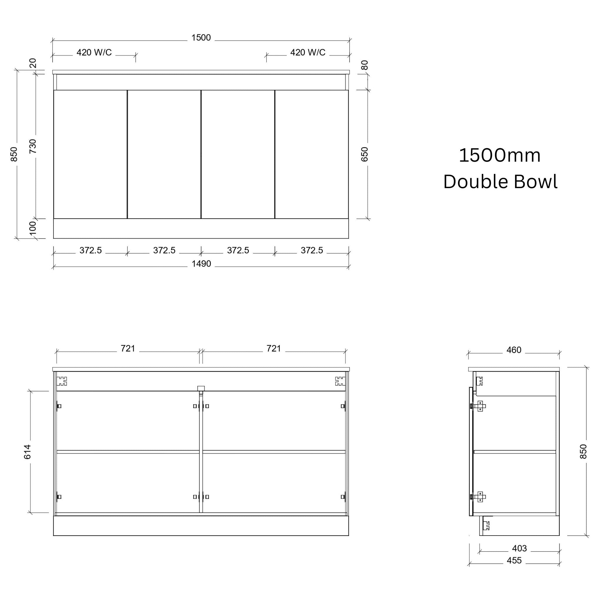 TIMBERLINE ROCKFORD CUSTOM FLOOR STANDING VANITY (ALL SIZING)