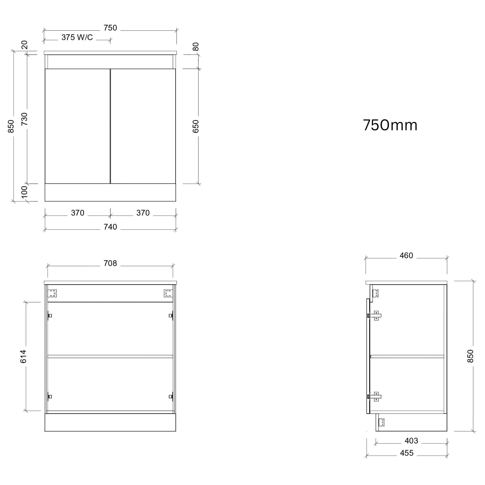 TIMBERLINE ROCKFORD CUSTOM FLOOR STANDING VANITY (ALL SIZING)