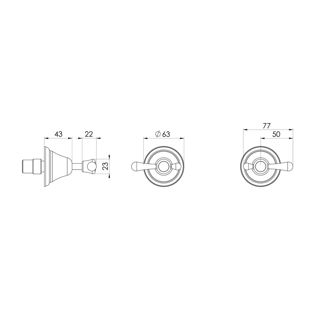 PHOENIX RHAPSODY LEVER WALL TOP ASSEMBLIES CHROME