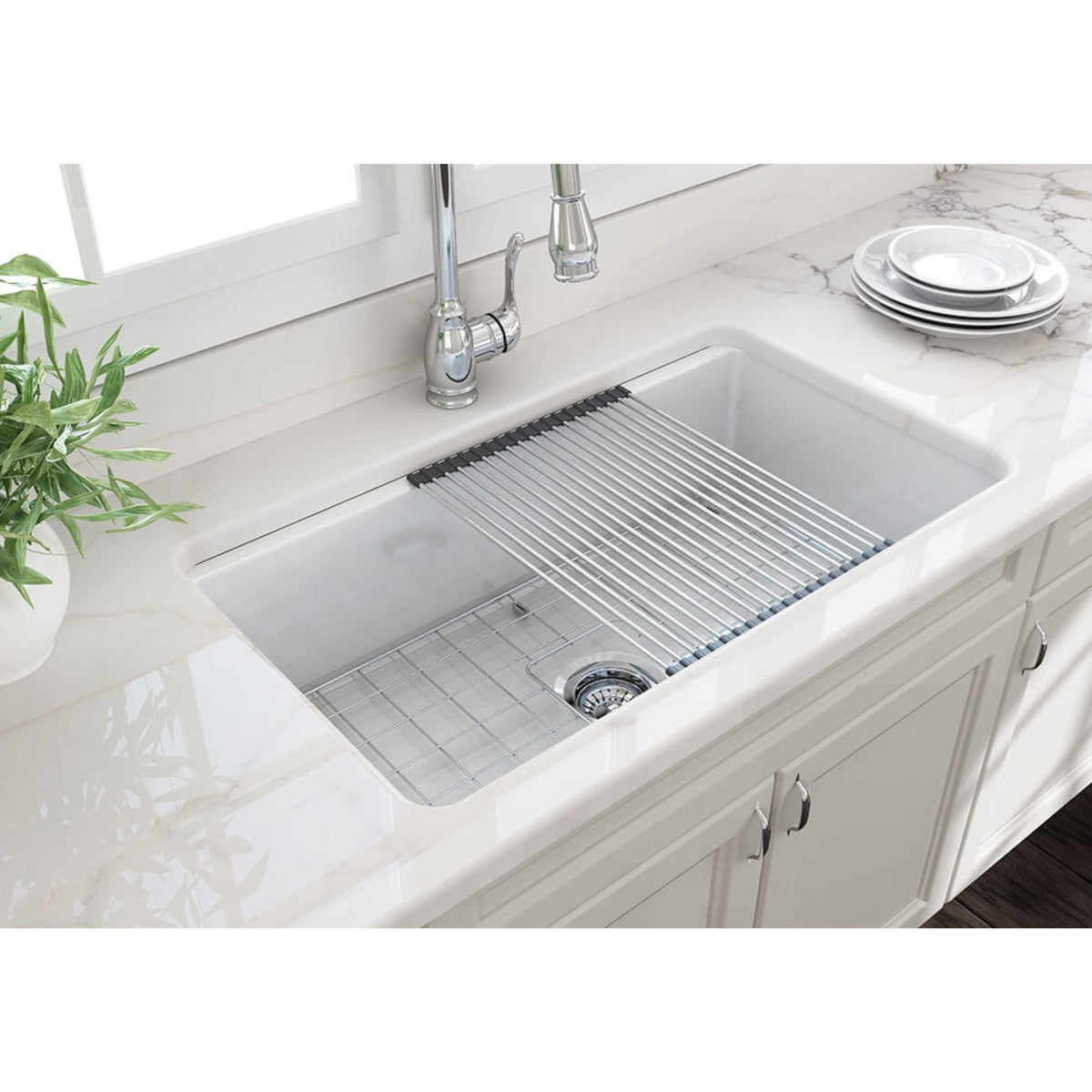 TURNER HASTINGS ROLL-UP SINK DRAINER 436MM STAINLESS STEEL