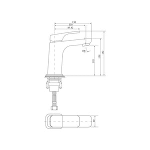 BELLA VISTA CHASER BASIN MIXER 152MM BLACK