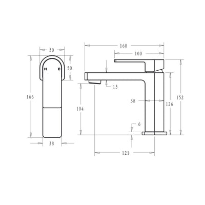 BELLA VISTA FLORES BASIN MIXER 152MM BRUSHED NICKEL