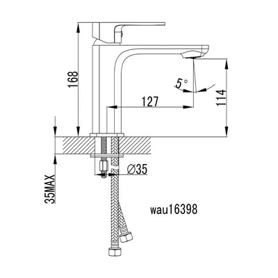 BELLA VISTA SETO BASIN MIXER CHROME 168MM CHROME