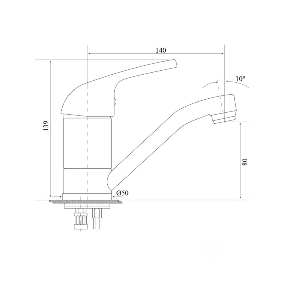 BELLA VISTA PRESTO SWIVEL BASIN MIXER 139MM CHROME
