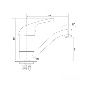 BELLA VISTA PRESTO SWIVEL BASIN MIXER 139MM CHROME