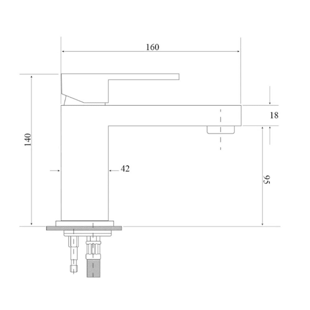 BELLA VISTA DEKO ONE PIECE BASIN MIXER 140MM BLACK