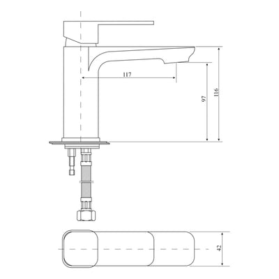 BELLA VISTA MIA BASIN MIXER 116MM BLACK