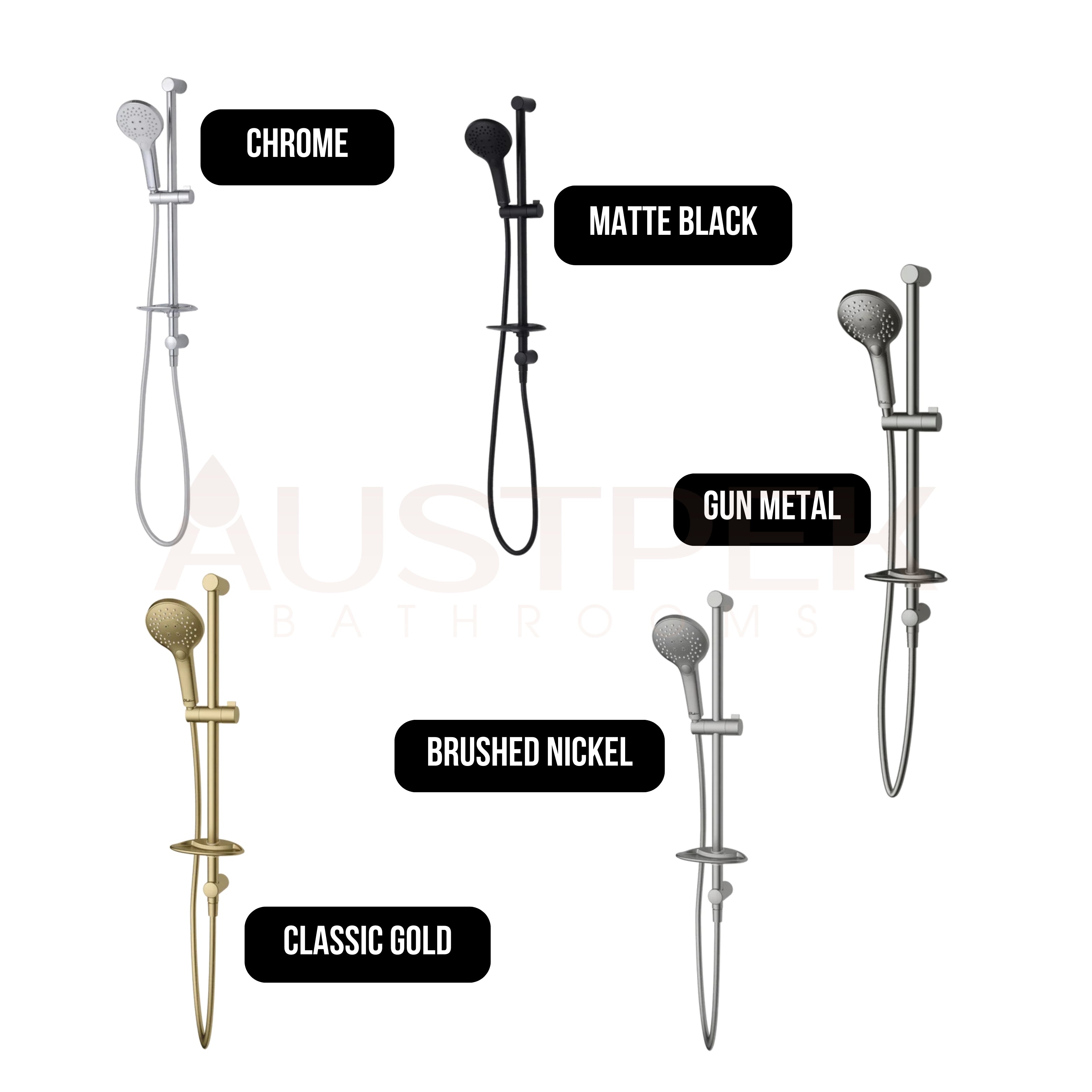 OLIVERI ROME HAND SHOWER WITH RAIL MATTE BLACK