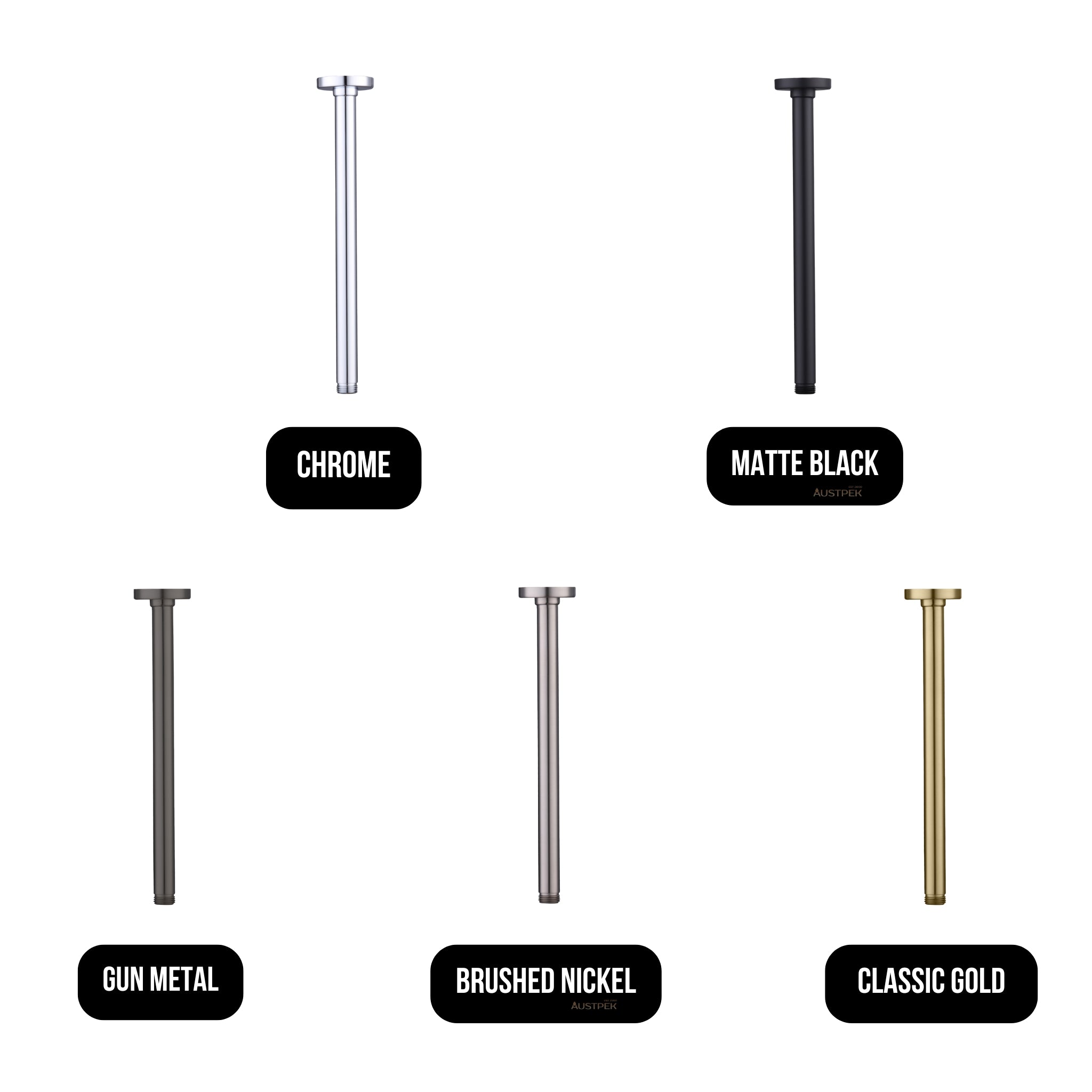 OLIVERI ROME CEILING MOUNTED SHOWER ARM 300MM CHROME